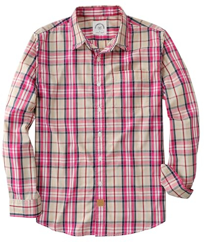 Dubinik® Hemd Herren Langarm Kariert Freizeit Regular Fit | Leicht und Atmungsaktiv, Weich und Bequem, Knopf, Mit Tasche, Bügelfrei, Ganzjährig Tragbar, Lässiger Stil, Pflegeleicht