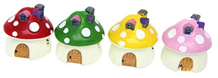 Sosoport 4 Stück Miniatur-Pilzhaus für Kinder kindergeschenke Miniaturen Dekoration Mini-Actionfiguren Mini-Pilzmaus Zubehör für den Miniatur-Feengarten Karikatur Kleines