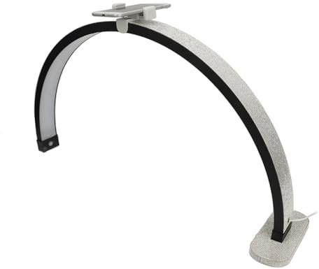 CHICIRIS Half Moon Nagel Desk Light, Touch Key 2000LM LED Half Moon Lamp 40W 3 Farbtemperatur mit Telefonclip für Profis (BLACK)