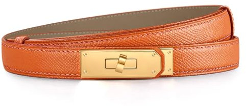 YUGDRUZY Gürtel Damen Leder Taillengürtel Ledergürtel Damen Dupes Damengürtel Leder Damengürtel Schmal Gürtel Damengürtel Taillengürtel Belt Women Ledergürtel, Orange