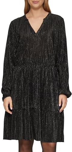 s.Oliver Plissiertes Jersey-Kleid mit Glitzereffekt