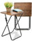 FurnitureR Lot de 2 Tables D'Appoint Pliantes, MDF et Métal de Haute Qualité, Convient au Canapé, Table de Chevet, Table À Plantes de Balcon, Vintage Brown