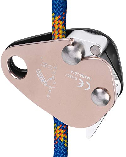 RiToEasysports Kletterseilgreifer, Selbstbremsender Kletterstopp, Abseilgerät, Abseilplatte für Rettung und Baumpfleger