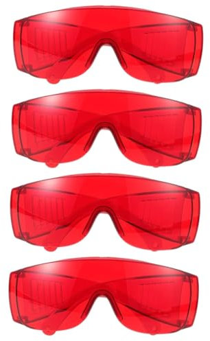 OSALADI 4pcs Protection Goggle Mowing Goggles Flame Goggles Anti-scratch Eyewear Protective Eyewear Welding Goggles Lab Goggles Over Glasses Protective Goggles Eye Dust Goggles Red Plastic