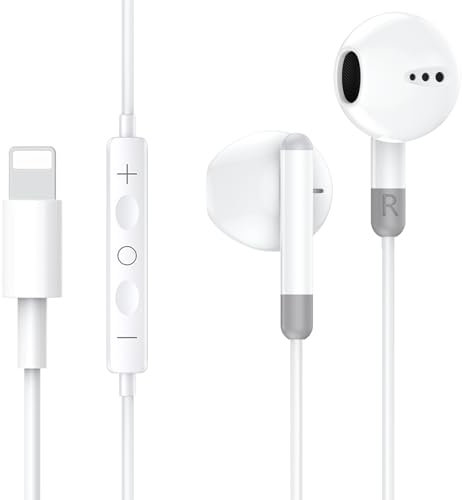 In Ear Auriculares para iPhone, Auriculares con Cable, Cascos Cable con Aislamiento de Ruido Soporte Control de Volumen de Llamadas, Compatible con iPhone 14/14 Plus Pro Max/13/12/11/X/XS/XR/8/8 Plus