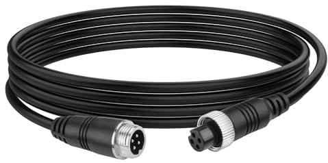 YACSEJAO Car Video 4-Pin Aviation Verlängerungskabel M12 4Pin Backup Kamera Verlängerungskabel für CCTV Rückfahrkamera LKW Anhänger Wohnmobil Bus Fahrzeug Backup Monitor System (2M/6.6FT)