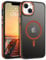 VENINGO Magnetic for iPhone 13/14 Phone Case Compatible with Mag Safe Matte Translucent Shockproof Protective Women Man Girls Phone Case for iPhone 13/iPhone 14, Orange