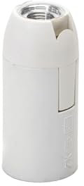Douille E14 en plastique blanc avec borne à ressort, idéale pour installer des ampoules et réaliser des connexions électriques sécurisées.