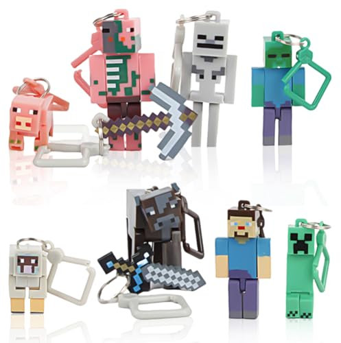FYDZBSL Mineecraft Figuras para decoración de Tartas,Set de 8 Figuras, decoración de Tartas de cumpleaños Infantiles, Figuras de Dibujos Animados para decoración de Tartas Infantiles, niños y niñas