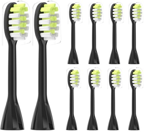 10 Ersatzbürsten passend für Philips One Sonicare Elektrische Zahnbürsten, nur Kompatibel mit HY1100 und HY1200, Aufsteckbürsten Bürstenköpfe -Schwarz