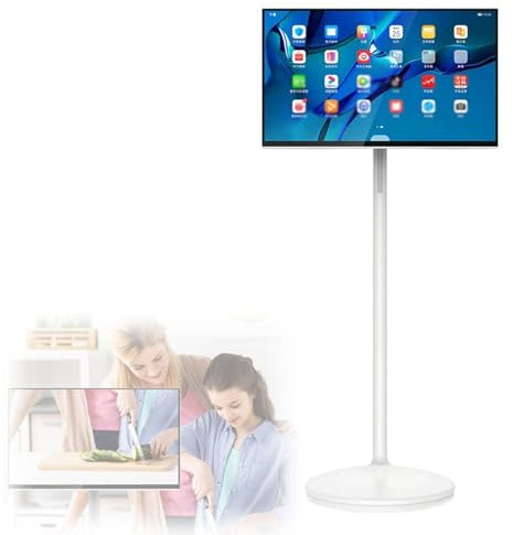BDJSN Smart Monitor Ruotabile da 32 Pollici, Touch Screen Portatile 4K HDR con Altoparlante, 8+128G, Batteria Integrata (8-10H), Sistema Operativo Android, App, per Yoga, Streaming Live, Conferenze