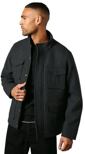 Maine Charcoal Four Pocket Wool Blend Jacket