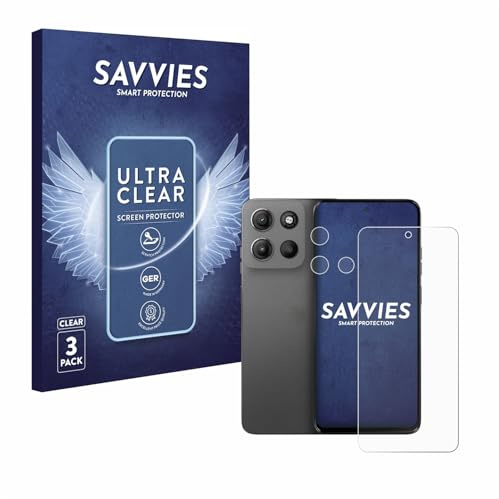 Savvies Schutzfolie für Motorola Moto G15 | (Display+Kamera) 6 Stück Transparenter Displayschutz Made in Germany Ultra-Klar Displayschutz-Folie