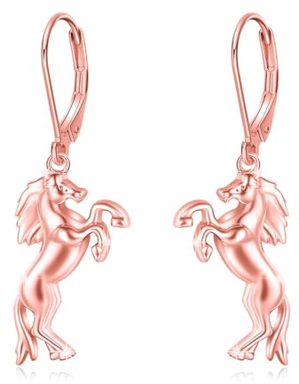 Pferde-Ohrringe für Mädchen, 925er-Sterlingsilber, Pferde-Anhänger-Ohrringe, Tier-Ohrringe, Tier-Pferd-Schmuck, Geschenke für Frauen und Mädchen