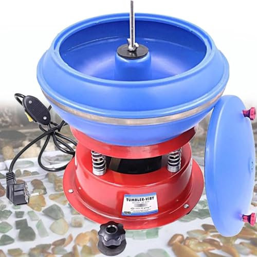 8/12/17 Inch Jewelry Vibratory Tumbler Polisher, Tumbling Polishing Machine, Electric Vibrating Tumbler Vibratory Rock Tumbler Bowl Tumbling Polishing Machine for Grinding Jewelry Facade,3.5L/0.92gal