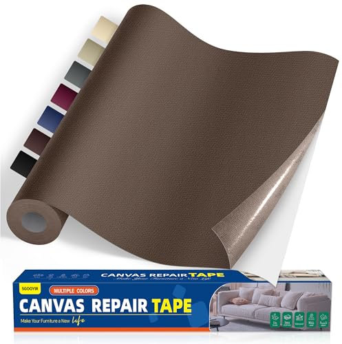 Parche Adhesivo de Tela Marrón más oscuro, 40x100cm Impermeable Tela Adhesiva para Tapizar, Parche Reparación de tela para Tiendas de Campaña, Fundas para Barcos, Sofás, Sillas