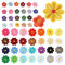 Flower Iron on Patches for Clothing, 50 pcs Embroidery Iron-on Patches Coloured Embroidered Sew on Applique Patch Flowers for Clothes