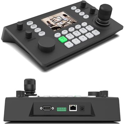 NDI-PTZ-Controller, PTZ-Joystick-Controller, PoE-fähig, IP-NDI-Kamera-Controller-Tastatur mit 4D-Joystick, Visca, Pelco D/P, RS232, RS485 für Anbetung, Kirche, Live-Streaming