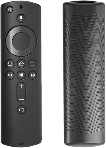 Black Protective Case 5.9 Inch Cover Soft Silicone Skin Sleeve Shockproof Anti-Slip Replacement for Amazon Fire TV Stick 4K Remote Control Remote Controls (Electronics) Accessories