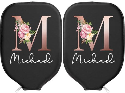 Fundas personalizadas para remo de pickleball, funda universal personalizada con cremallera con texto fotográfico, funda de neopreno para remo, bolsa de almacenamiento de pala, 8.7 x 12 pulgadas