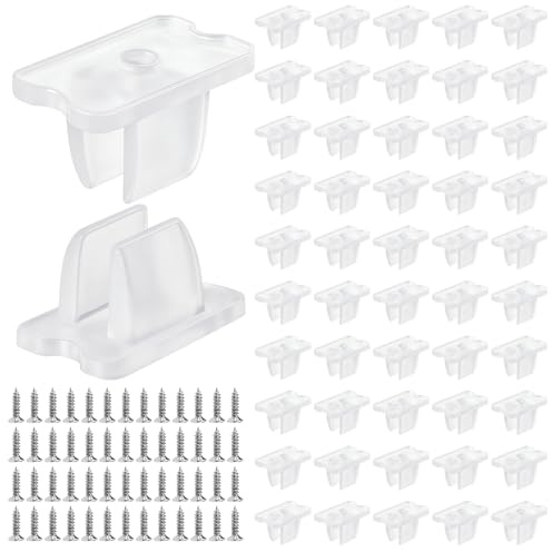 Notoke 50 Stück LED-Lichtstreifen Clips mit Schrauben, Wasserdichte Led Neon Montageclips, Transparente Befestigungsklammern für 5mm bis 6mm LED-Streifen, Neon LED-Lichter, Innen- und Außenbereich