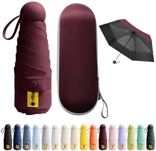 BEKKLPOU Ombrello Pioggia Piccolo, Mini Ombrello Tascabile, Ombrello Piccolo Da Borsa, Adatto Sia Alle Giornate Soleggiate Che a Quelle Piovose