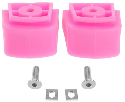 PAMINGONO Lot de 2 Blocs de Frein Antidérapants Roses pour Patins à roulettes Garçon et Filles avec Vis de Fixation Compatibles Freins Universels pour Rollers Accessoires Sécurité pour