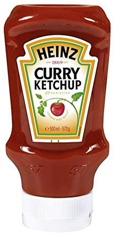 Heinz Curry Ketchup – Curryketchup in Kopfsteherflasche – 5 x 500 ml