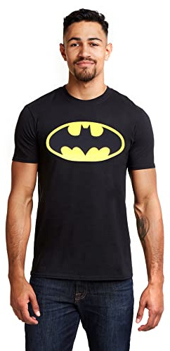 DC Comics Men's Batman Logo T-shirt T Shirt, Black, XXL UK