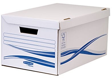Fellowes Bankers Box Basic Lot de 10 Conteneurs flip top Blanc/Bleu