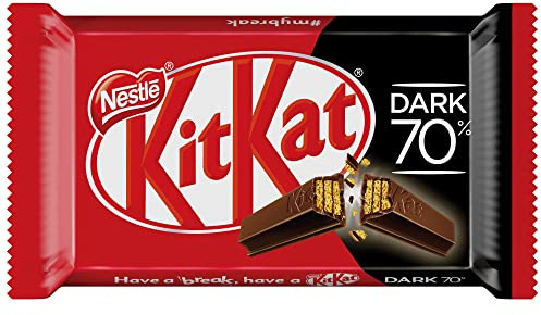 Nestlé KitKat Chocolate negro 70% - Barritas de chocolate, Snack de chocolate 8x24x41,5g