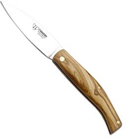 Cudeman Coltello Pieghevole Solsona 445-L Lama di Acciaio Inossidabile 420 di 7 Centimetri, Impugnatura di Legno di olivo di 8,5 cm per la Caccia, la Sopravvivenza e bushcraft + Portabottiglia