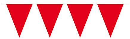 PARTY DISCOUNT Wimpelkette rot, 10 m