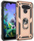 BestST Handyhülle für LG K50/LG Q60 Premium Hart PC 360 Grad Hülle + Displayschutz,360°drehbarer Smartphone Fingerhalter Case Weiche Silikon TPU Hart PC Hülle Handyhülle für LG K50/LG Q60,- Gold