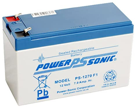 12V-7.6Ah Power Sonic Rechargeable, Sealed Lead Acid Battery