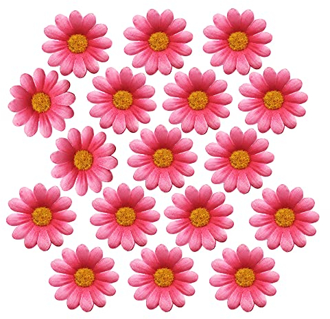 Niaciswe 100 Stück Künstliche Blütenköpfe Rosa Kunstgerbera Künstliche Deko Blumen Kunstblumen Köpfe Kunstblumen Gänseblümchen Gefälschte Kleine Blumen für Hochzeit Party Heimdekoration