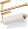 Deymogs 2-Pack Küchenrollenhalter Gold, Küchenrollenhalter ohne Bohren, Edelstahl, für Speisekammer, Waschbecken, Badezimmer