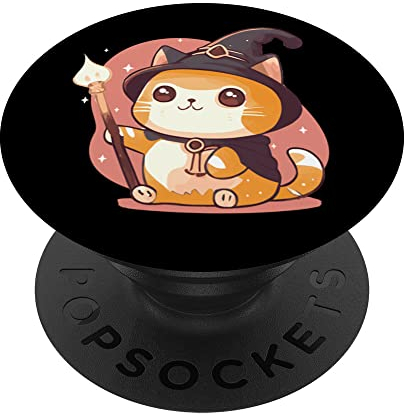 Cute Wizard Cat Rollenspiel Fantasy Adventure RPG Gamer PopSockets mit austauschbarem PopGrip
