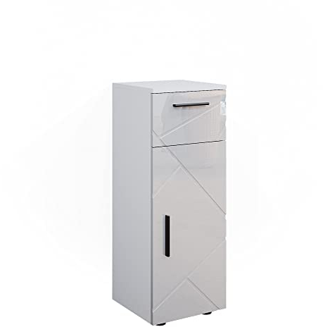 Vicco Midischrank Irma, Badmöbel, Weiß Hochglanz, 30 x 81 cm