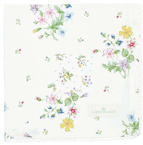 Greengate COTNAPWLFIL0108 Fiola Stoffserviette mit Spitze White 40 x 40 cm