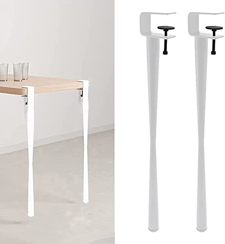 4 Pcs Metal Table Legs,Iron Removable Table Clamps Leg,F-Shape Dining Desk Feet for DIY Coffee Table,Furniture & Console Table,No Punching Design to Protect The Desktop (71cm(28in),White)