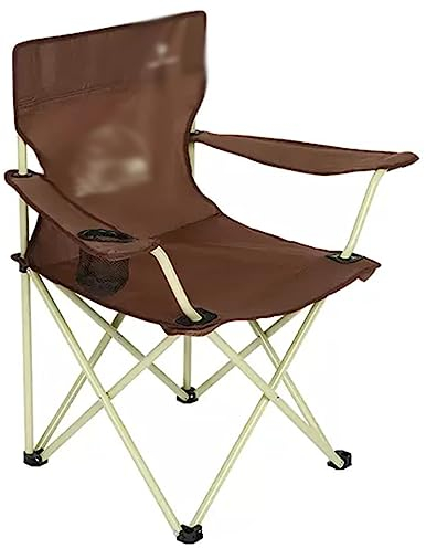 Camping Stuhl Zaltbar Stabil Bis 150kg Klappstuhl Angelstuhl Strandstuhl Faltstuhl Wandern Angeln Festivals Zelten Ultraleicht Klappstuhl (Color : Brown, Size : 50x50x80cm)