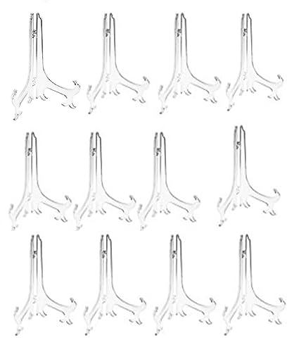 Durchsichtige Staffeleien oder Ständer/Tellerhalter Kunststoff zum Präsentieren von Bildern oder anderen Gegenständen auf Hochzeiten, Heimdekorationen, Geburtstagstischen Silikon (White, One Size)
