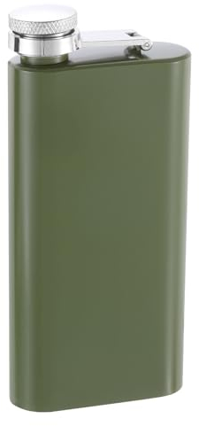 sourcing map Hip Flask for Liquor 5oz/140ml Stainless Steel Leak Proof Drinking Flask for Camping Hiking Outdoor Activity, Green