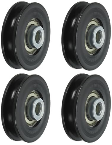 PATIKIL Universal Bearing Pulley Wheel 60mm/2.4, 4 Pack Nylon Bearing Pulley Wheel Lifting Bearing Wheel Replace for Gym Equipment Part Cable Machine