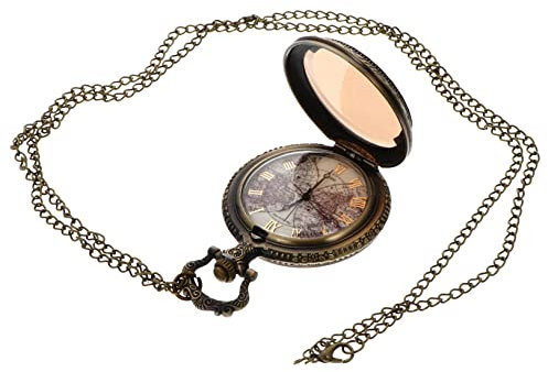 LIFKOME Vintage Taschenuhr Mit Reliefgravur Braunes Glas Analoge Quartz Taschenuhr Für Herren Und Damen Klassisches Retro-Design Als Geburtstag Geschenk Für Vater Und Papa Modische Hängend