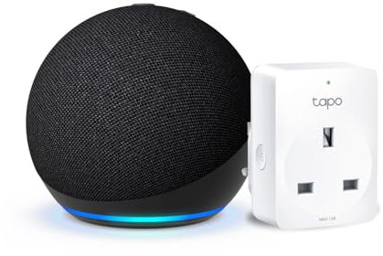 Echo Dot (5th generation) | Charcoal + TP-Link Tapo P110M Smart Plug with Energy Monitoring, Works with Alexa - Smart Home Starter Kit