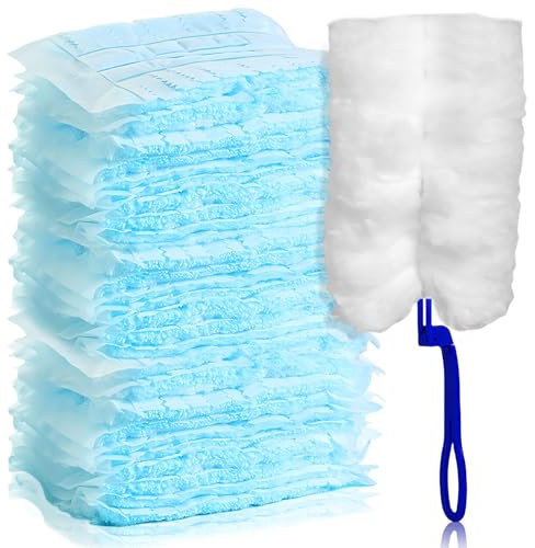50 Stück Staubmagnet Staubwedel Nachfüllpack für Swiffer, Mikrofaser Staubwischer mit 1 Handgriff von Staub Schmutz Auto
