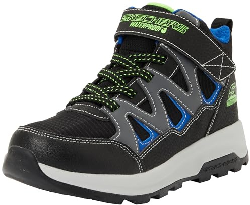 Skechers Boy's Storm Blazer Drizzle Squad Sneakers, Black & Blue Synthetic/Black Textile/Charco, 11 UK Child