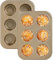 2 Pezzi stampo muffin, Teglia per Muffin,Stampo antiaderente per 6 muffin,teglia per cupcake e cheesecake – adatto al forno – oro